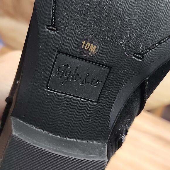 STYLE & CO WILEYY BLACK ANKLE ZIPPER BOOTIES SIZE 10 NWOB CUTE - Picture 4 of 16